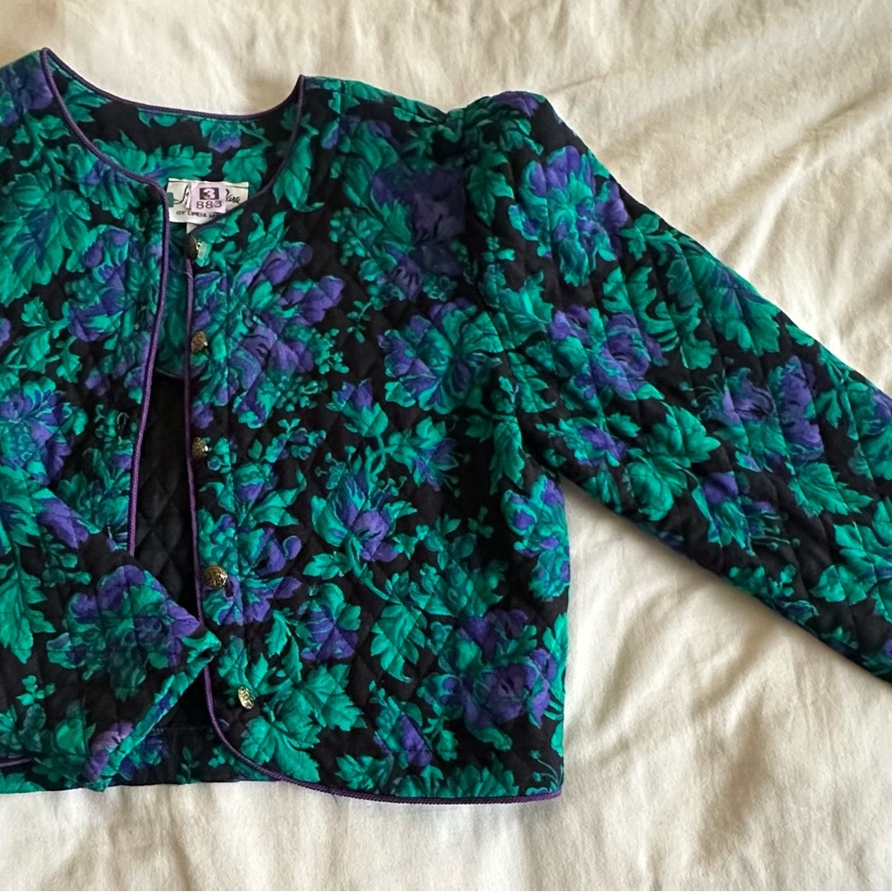 True Vintage 80s-90s Quilter Floral Jacket Jeffrey & Dara Petite by Linda Hutley